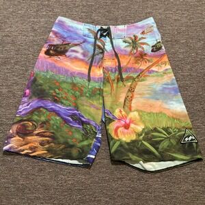 Billabong Platinum X Men's Board Shorts Size 32 Skull Floral Graphic Swim Trunks